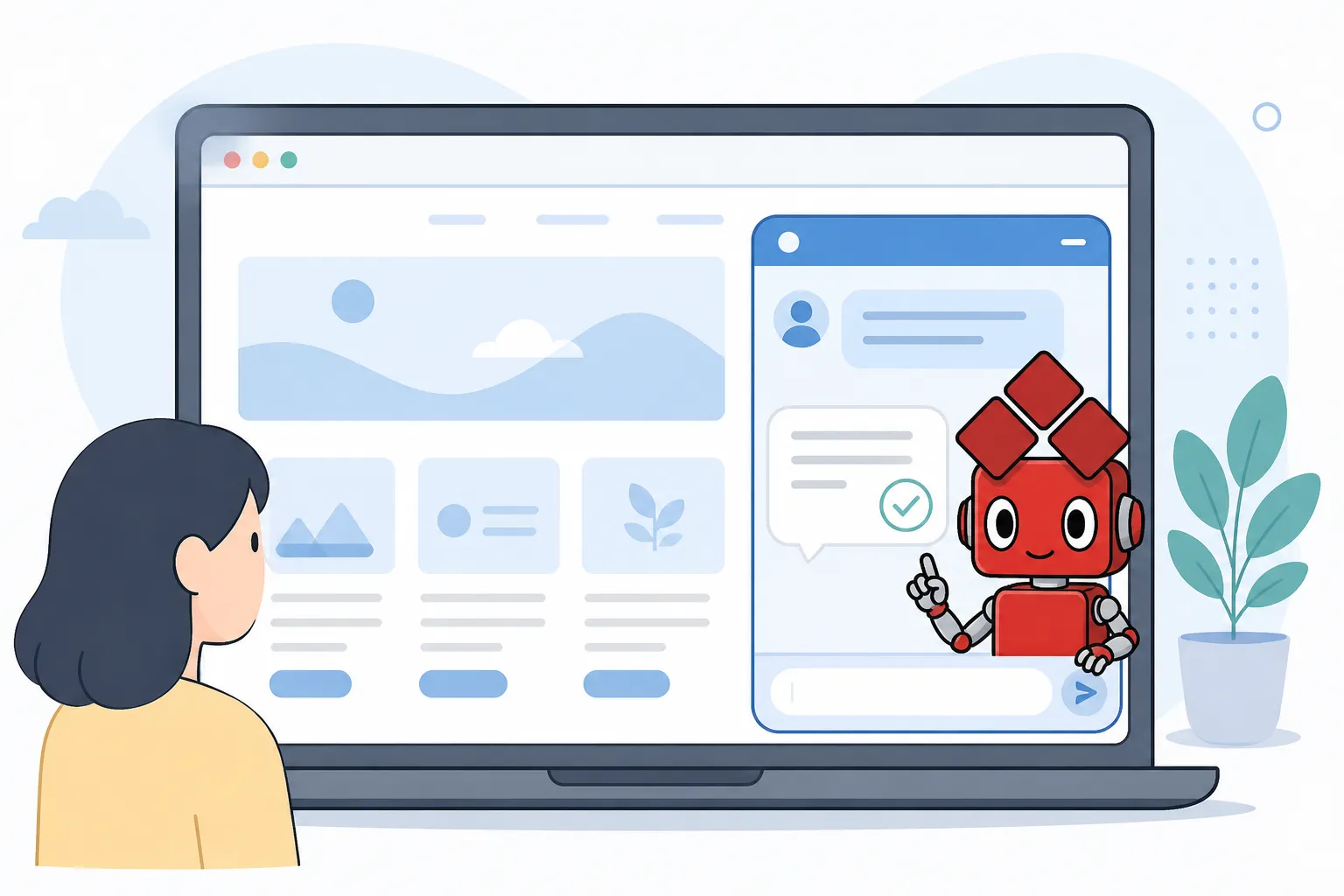 サイトFAQチャットボットの利用イメージ